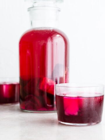 homemade beet kvass in a container