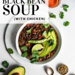 pinterest pin for black bean chicken soup