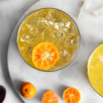 calamansi juice on white background