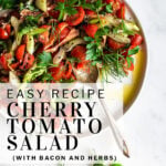 pinterest pin easy recipe cherry tomato salad
