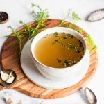 chicken bone broth with dill