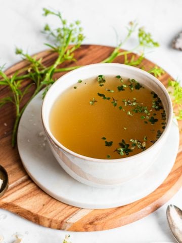 chicken bone broth with dill