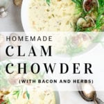 pinterest pin homemade clam chowder
