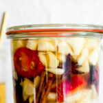 close up of fire cider in a jar