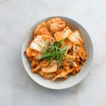 homemade kimchi in a bowl