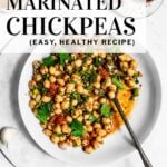 Marinated chickpeas pinterest pin