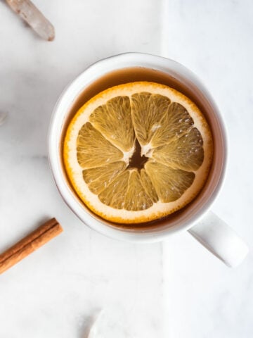 spiced cider with cinnamon and orange