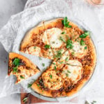 margharita pizza on a white background