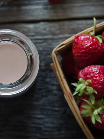 Strawberry Horchata is a super-simple, dairy-free and grain-free drink to make in summertime when strawberries are plentiful.