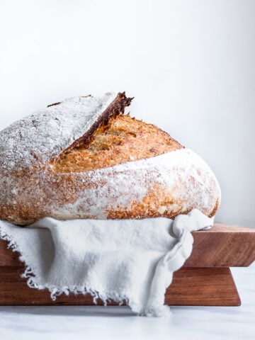 wild yeast bread on a white background